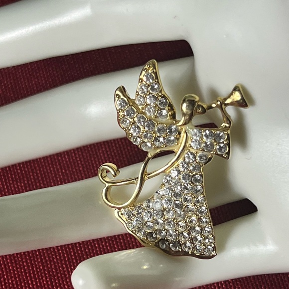 MONET💥VINTAGE💥RHINESTONES ANGEL - Picture 3 of 4